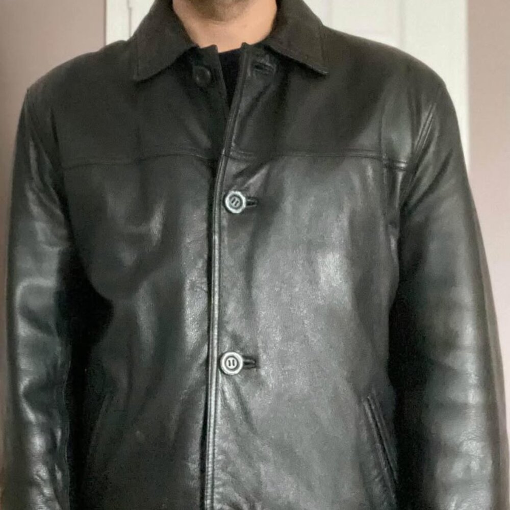 MEN'S 100% Genuine Leather Jacket - BARELY WORN